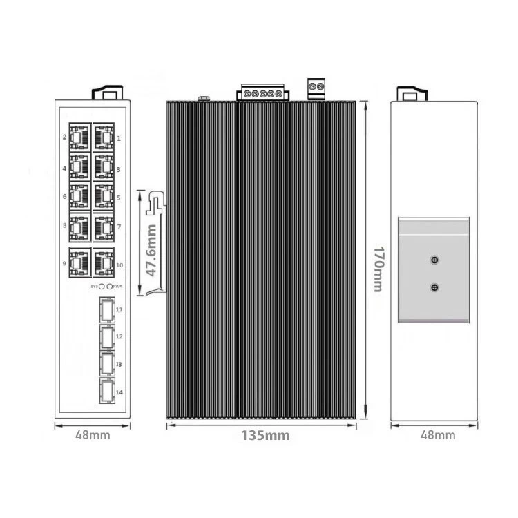 14 портовый управляемый коммутатор с PoE AMATEK AN-SXGM14P8A