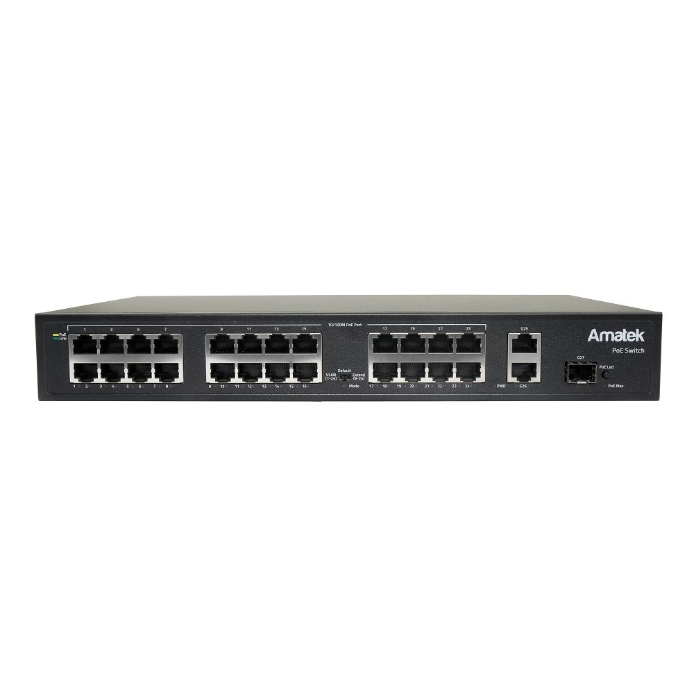 27 портовый неуправляемый коммутатор с PoE AMATEK AN-S26P24