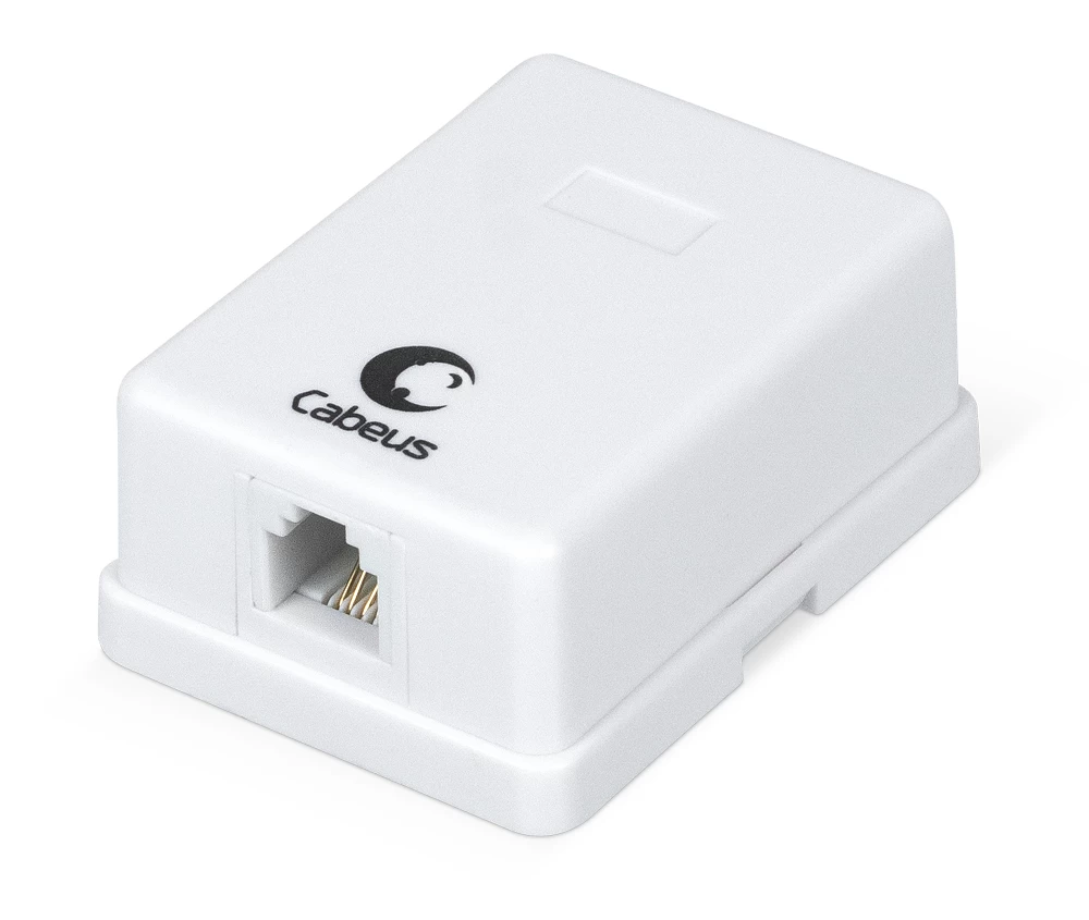 Розетка телефонная RJ-12(6P4C), одинарная Cabeus WS-6P4C-TEL-1 (7483c)