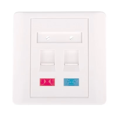 Настенная лицевая панель под 2 модуля NETLAN EC-FP-2KJ-WT-10