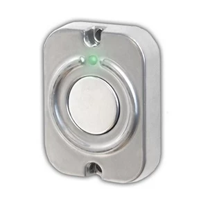 Кнопка выхода накладная вандалозащищенная, НО Олевс Кнопка выхода EXITka (никель)