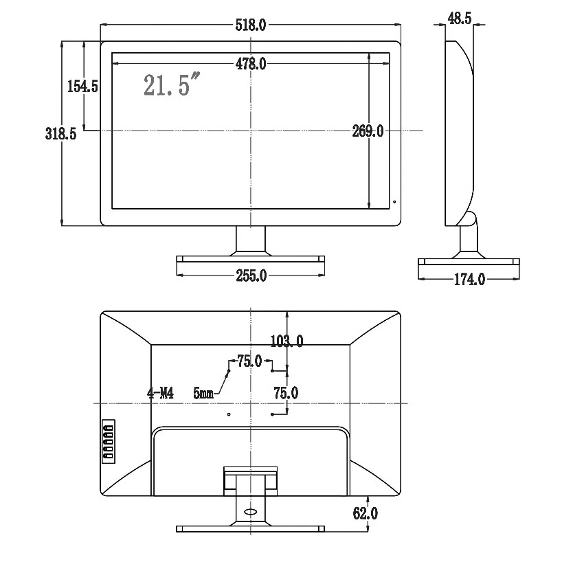 Монитор 215" AMATEK AV-M22PF
