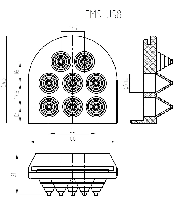 Кабельный ввод Elbox EMS-US8