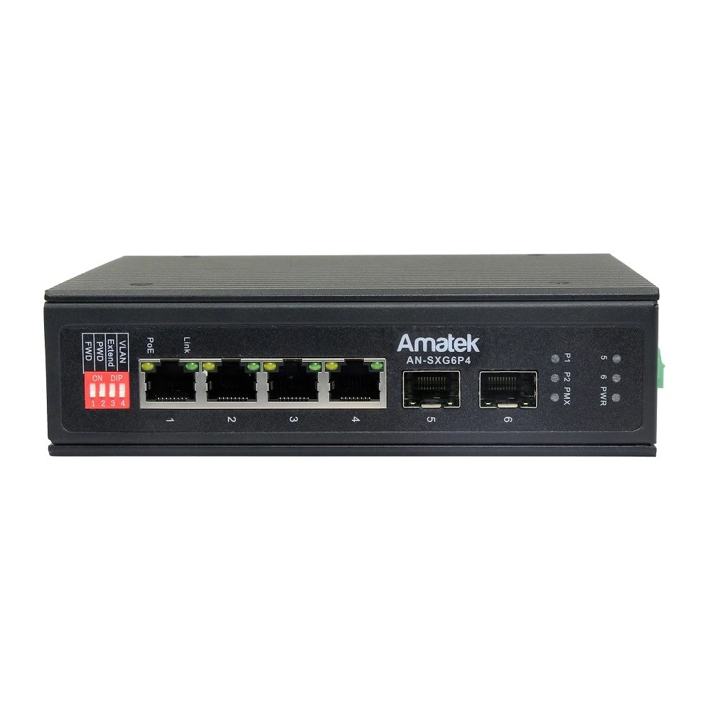 6 портовый неуправляемый коммутатор с PoE AMATEK AN-SXG6P4