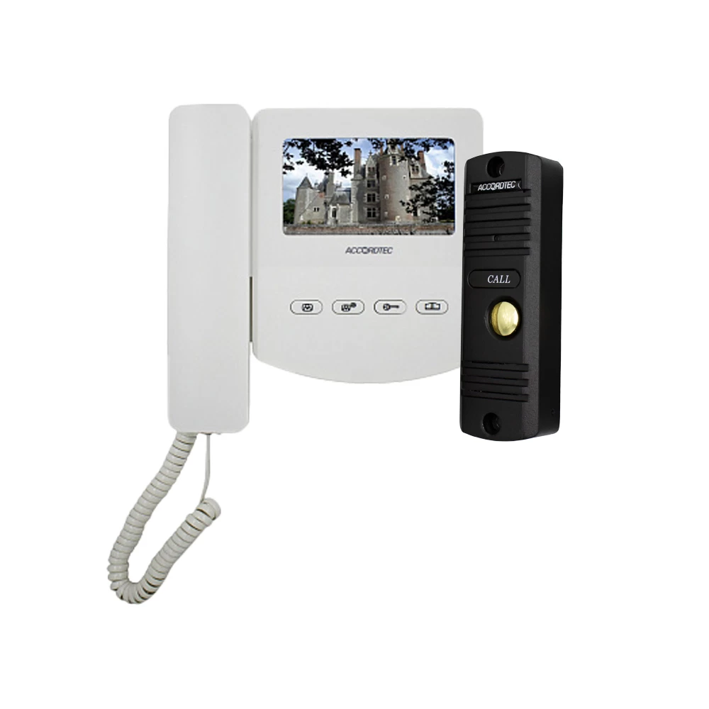 Домофон+вызывная панель AccordTec Комплект домофонии AT-home4 WH-BL