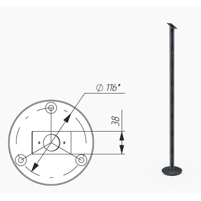 Praktika, Стойка считывателя d32 (антик серебро, черный) (ВЗР1957R).