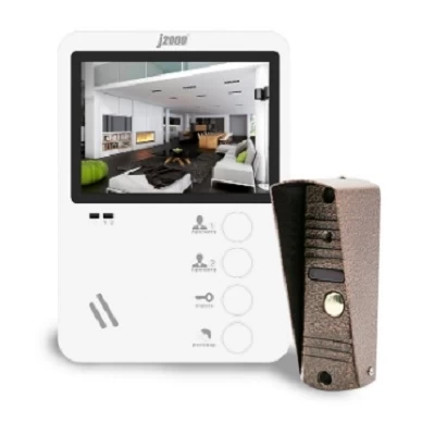 Комплект видеодомофона J2000 43"-1 Екатерина/Адмирал PAL (белый/Медь) с козырьком