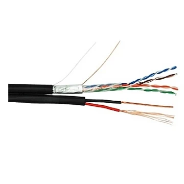 Кабель комбинированный NETLAN EC-UF004-5E-PC075-PE-BK
