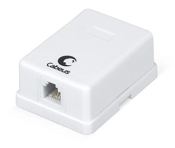 Розетка телефонная RJ-12(6P4C), одинарная Cabeus WS-6P4C-TEL-1 (7483c)