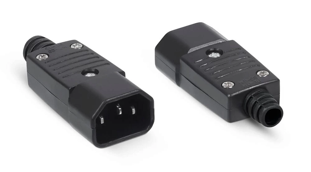 Вилка С14 разборная, 10А, 250 V, черная Cabeus IEC-320-C14 (9647c)