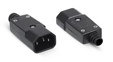 Вилка С14 разборная, 10А, 250 V, черная Cabeus IEC-320-C14 (9647c)