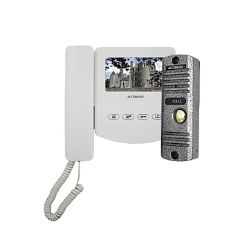 AccordTec, Комплект домофонии AT-home4 WH-SL Домофон+вызывная панель.