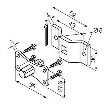 Крепление, для приводов M NICE 525.10012/M6AX