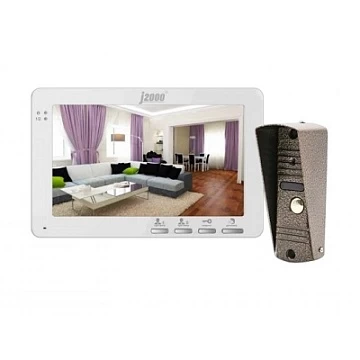 Комплект видеодомофона J2000 7"-9 Кристина AHD 2Mp/Адмирал AHD 2Mp без козырька (белый/медь)