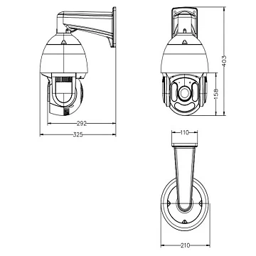 Поворотная IP видеокамера 8 Мп AMATEK AC-I801PTZ