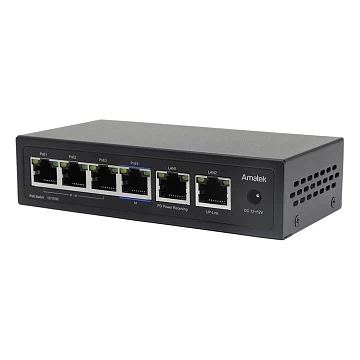 6 портовый неуправляемый коммутатор с PoE AMATEK AN-PE42