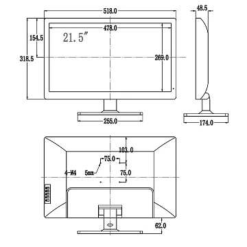 Монитор 215" AMATEK AV-M22PF