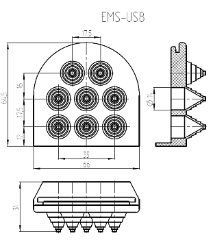 Кабельный ввод Elbox EMS-US8