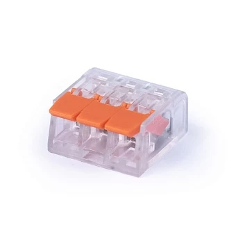 Клемма 3-х проводная с рычагом 0,14-2,5/4,0 (10шт) Cabeus MX-413 (11400c)