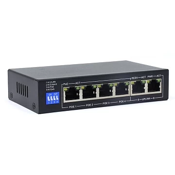 6 портовый неуправляемый коммутатор с PoE AMATEK AN-S6P4M