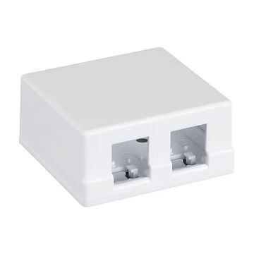 Корпус настенной розетки, под 2 модуля-вставки NETLAN EC-UWO-2KJ-WT-10