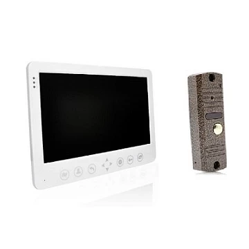 Комплект видеодомофона J2000 10"-20 Аврора AHD 20Mp / Адмирал AHD 20Mp (бел/Медь) без козырька