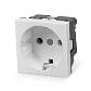 Розетка электрическая Mosaic 45x45, нем ст, 2K+3, 16A, белая (в сборе) Cabeus ME45-WH (10103c)