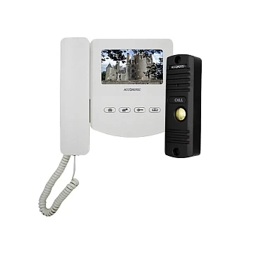 Домофон+вызывная панель AccordTec Комплект домофонии AT-home4 WH-BL