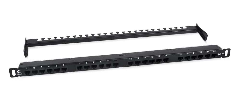 Патч-панель 19", 05U, 24 порта Cabeus PLHD-24-Cat.5e-Dual-180-05U (9663c)