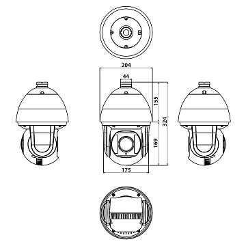 Поворотная IP видеокамера 5 Мп AMATEK AC-I5015PTZ20PH