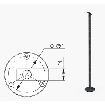 Praktika, Стойка считывателя d32 (антик серебро, черный) (ВЗР1957R).