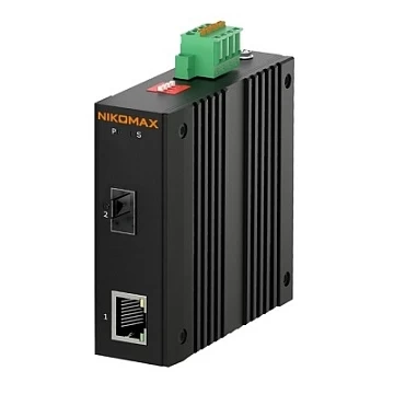 Медиаконвертер промышленный NIKOMAX GL-MC-UTPG-SFPG-P-I
