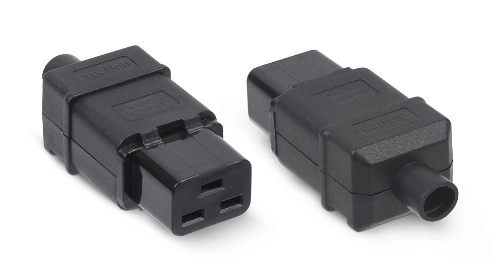 Вилка С19 разборная, 16А, 250 V, черная Cabeus IEC-320-C19 (9648c)