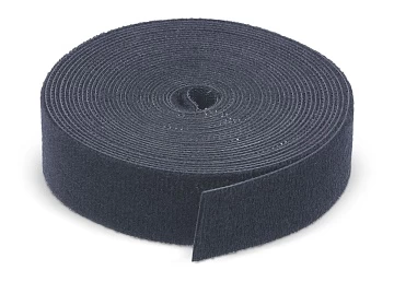 Лента (липучка) в рулоне, 25 мм, 5 м, черная Cabeus ROL-5x25-BK (9381c)